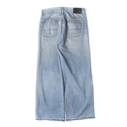 ダメージ加工 ルーズフィット デニム パンツ (DAMAGE LOOSE FIT DENIM PT17-USED-ID)