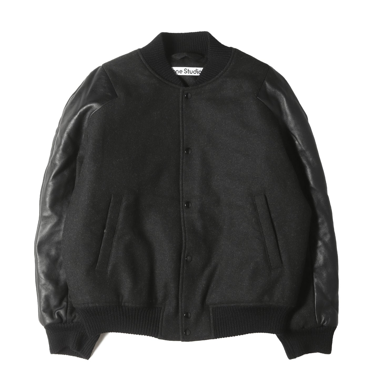 24AW メランジ ウール＆レザー ボンバージャケット (242129M175000)