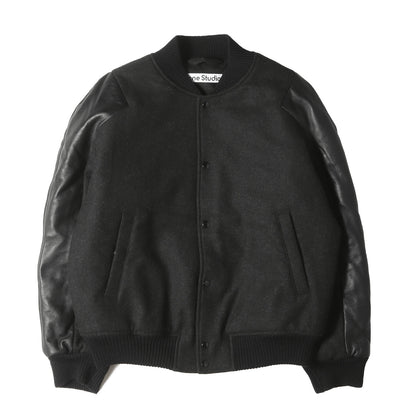 24AW メランジ ウール＆レザー ボンバージャケット (242129M175000)