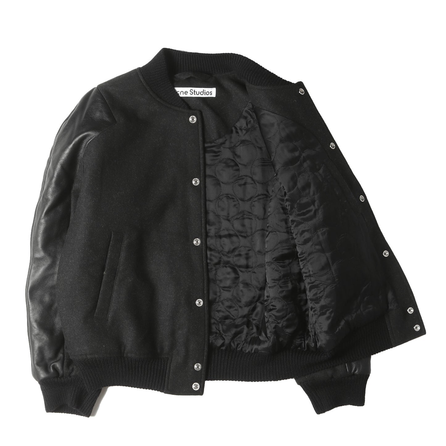 24AW メランジ ウール＆レザー ボンバージャケット (242129M175000)