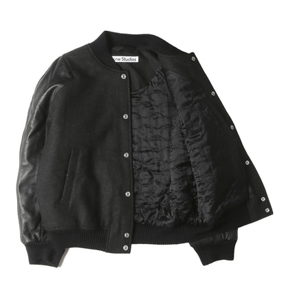 24AW メランジ ウール＆レザー ボンバージャケット (242129M175000)