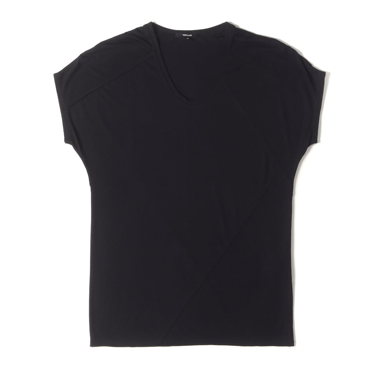 パッチワーク 切替 Uネック Tシャツ (テンセルソフト天竺 カットソー 1352902035)