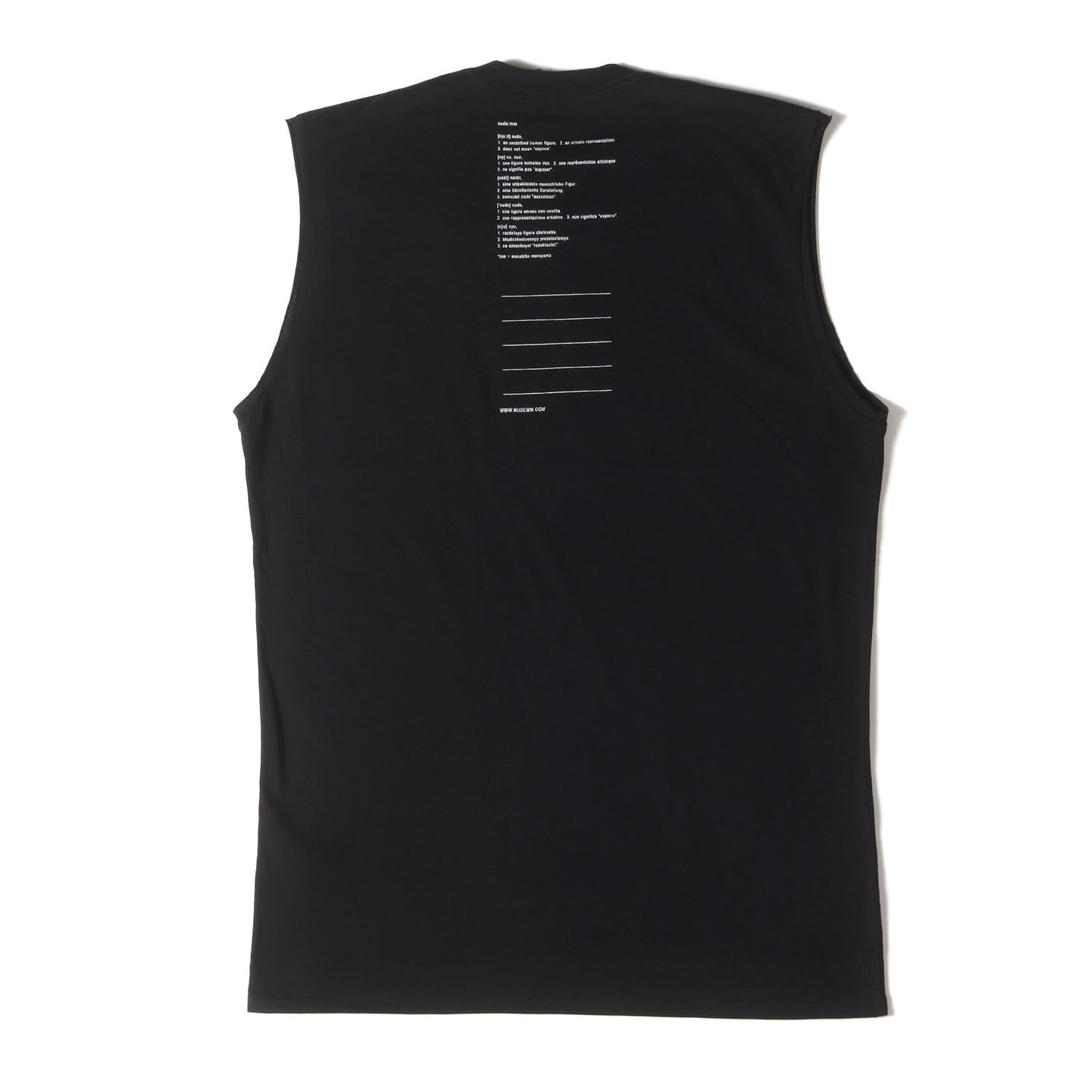 24SS バックプリント スリーブレス Tシャツ (SLEEVELESS BACK PRINT T SHIRT NU-1677)