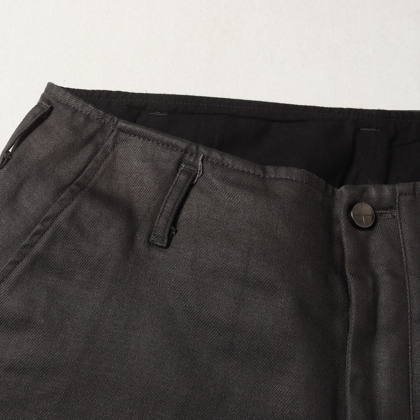 コーティング ストレッチ デニム アンクルカット サルエルパンツ (969964) / ジッパーフライ