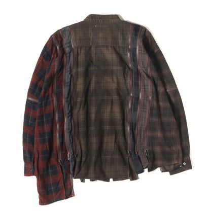 セブンカット ジップ ワイド フランネル シャツ (7 CUTS ZIPPED WIDE SHIRT NS301) / Rebuild by Needles