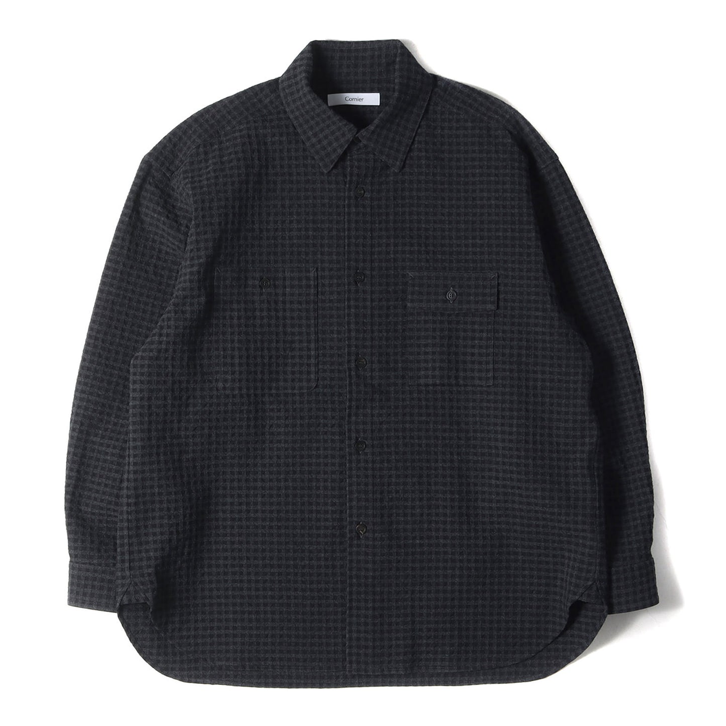 24AW グラフチェック スーパー130 ウールコットン シュリンク ワーク シャツ (Super130s WOOL/COTTON SHRINK GACHA-POKE SHIRTS)