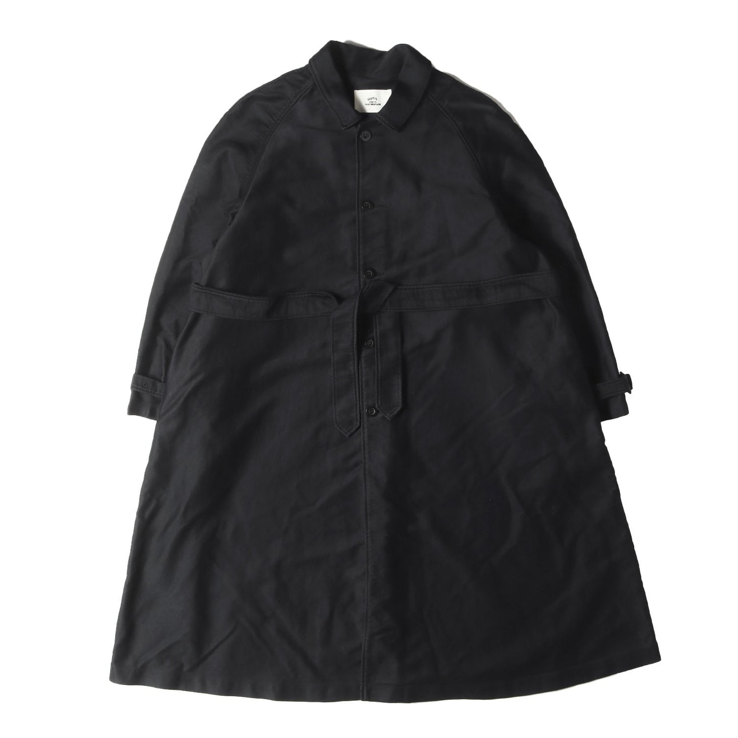 21AW ブラックインディゴ染 モールスキン ステンカラー コート (MANTEAU UZES)