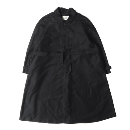 21AW ブラックインディゴ染 モールスキン ステンカラー コート (MANTEAU UZES)