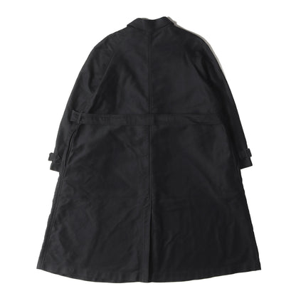 21AW ブラックインディゴ染 モールスキン ステンカラー コート (MANTEAU UZES)