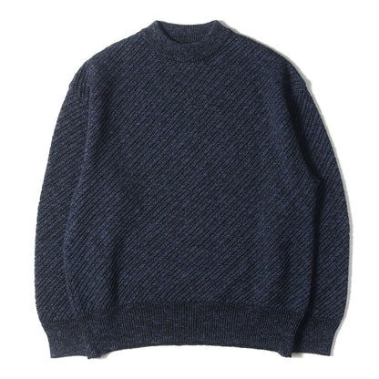 24AW スラブヤーン バイアス メッシュ ブレンド ニット (Slub Yarn Mixed Bias Mesh Prime-Over Crew Neck Knit Pullover 11242361327)