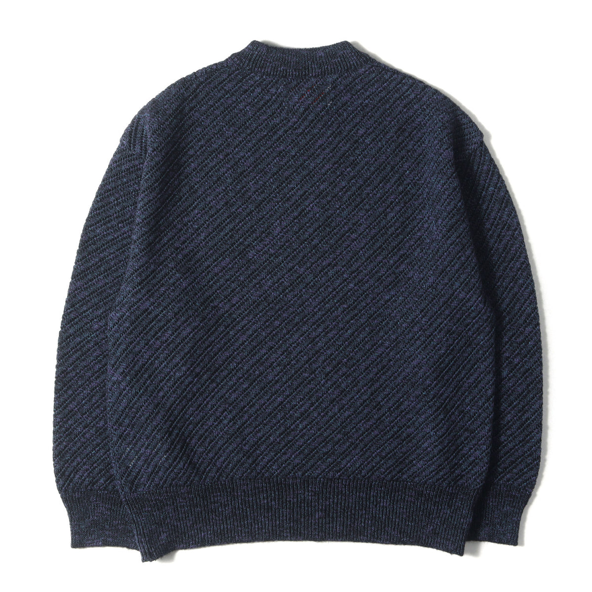 24AW スラブヤーン バイアス メッシュ ブレンド ニット (Slub Yarn Mixed Bias Mesh Prime-Over Crew Neck Knit Pullover 11242361327)