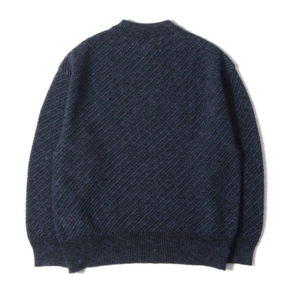 24AW スラブヤーン バイアス メッシュ ブレンド ニット (Slub Yarn Mixed Bias Mesh Prime-Over Crew Neck Knit Pullover 11242361327)