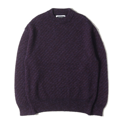 24AW スラブヤーン バイアス メッシュ ブレンド ニット (Slub Yarn Mixed Bias Mesh Prime-Over Crew Neck Knit Pullover 11242361327)