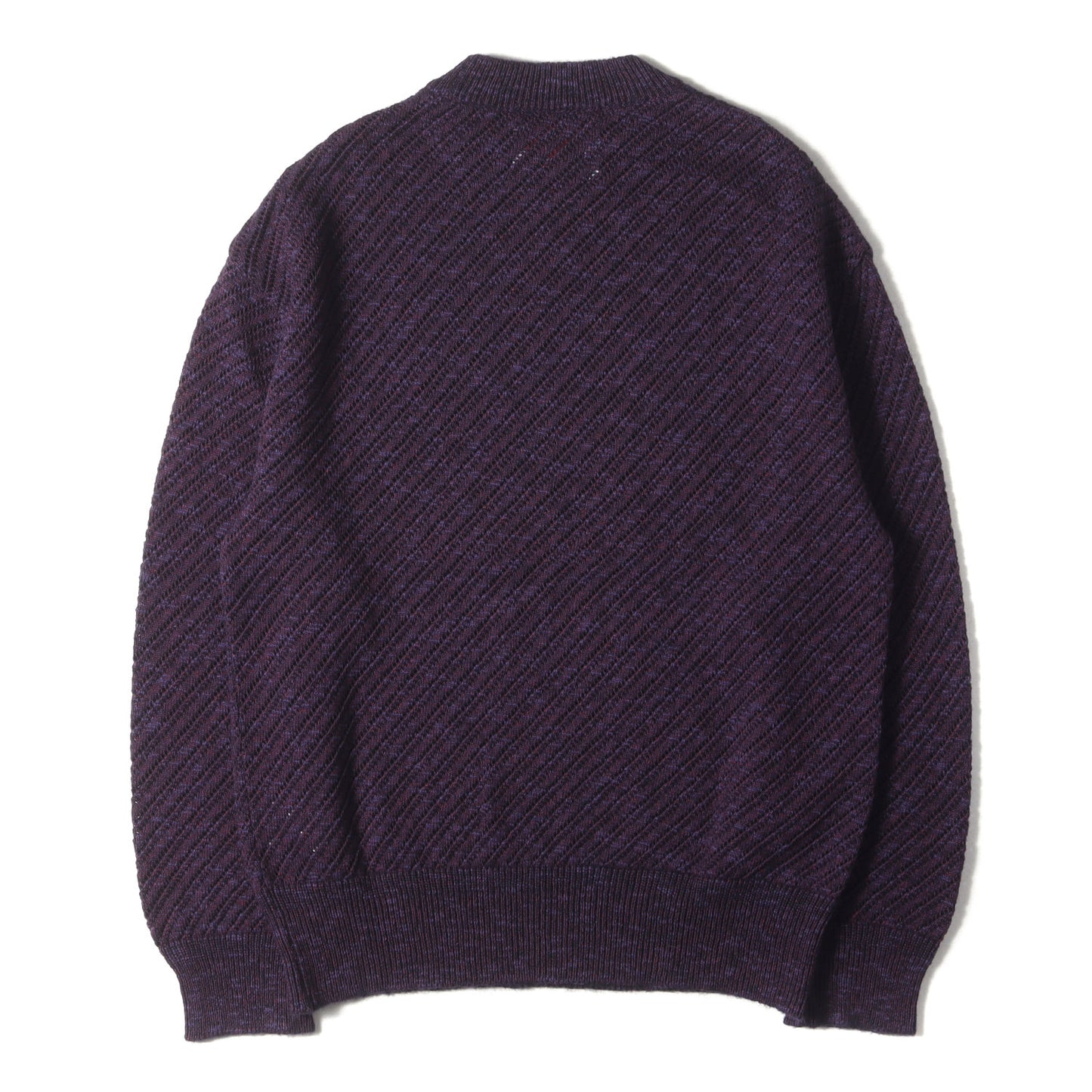 24AW スラブヤーン バイアス メッシュ ブレンド ニット (Slub Yarn Mixed Bias Mesh Prime-Over Crew Neck Knit Pullover 11242361327)