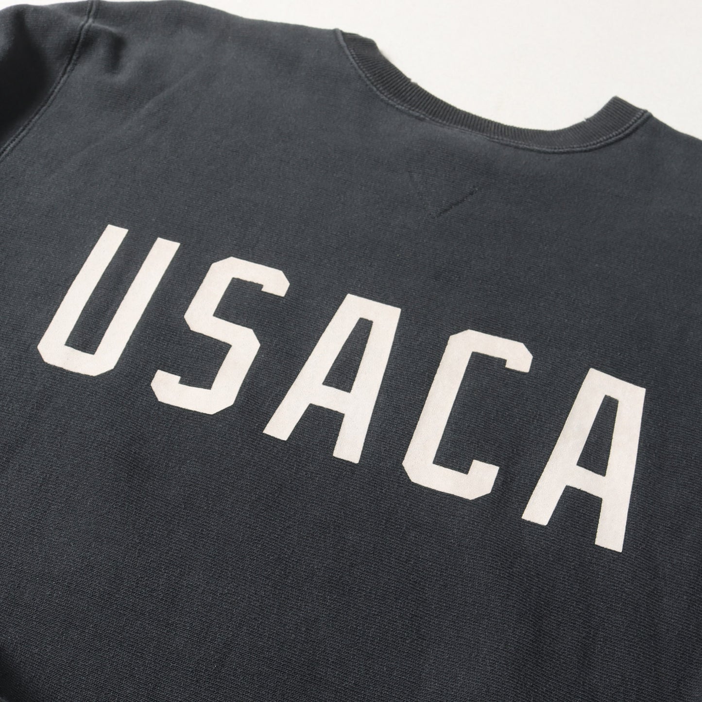 × Champion 単色タグ 復刻 バック USACA ロゴ ダメージ加工 リバースウィーブ スウェット / REVERSE WEAVE