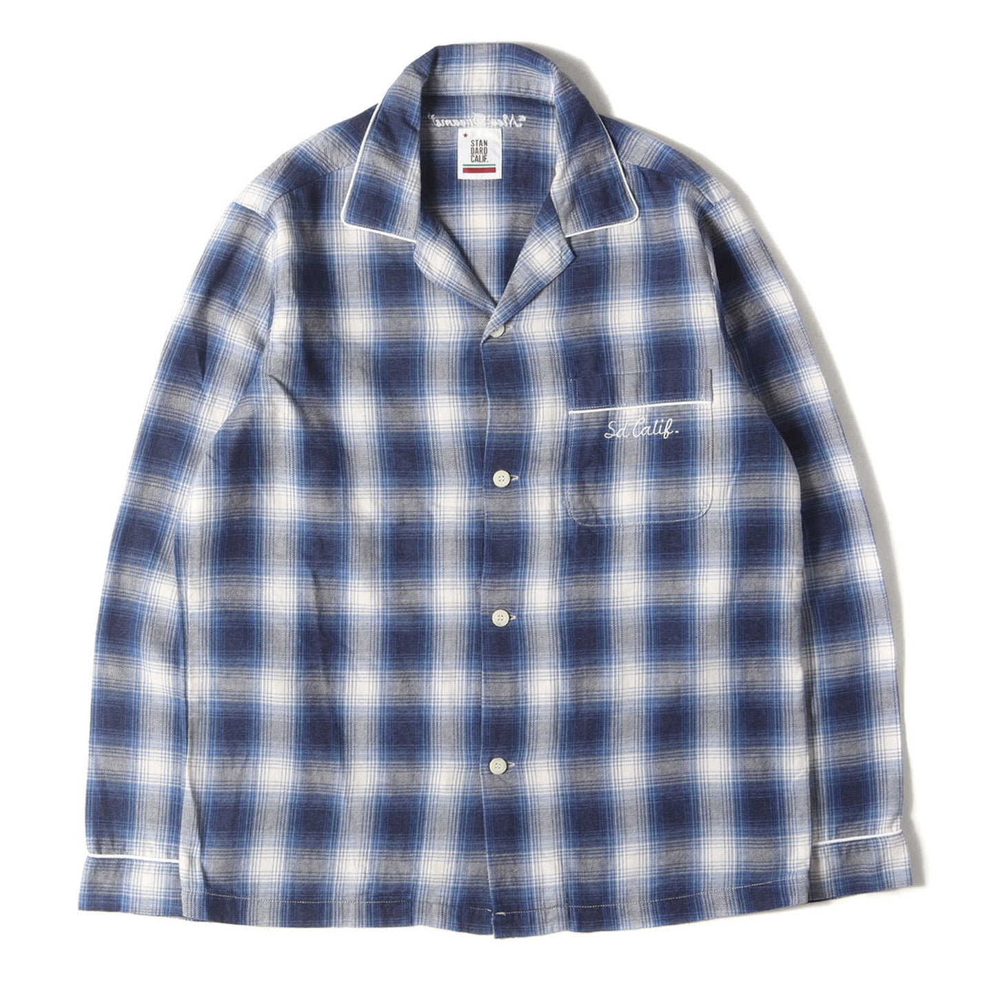 22SS オンブレチェック フランネル オープンカラー スリーピング シャツ (SD Set Up Flannel)