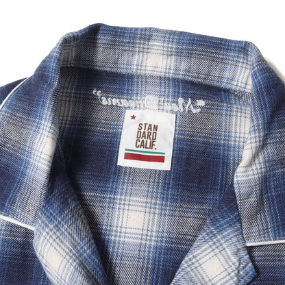 22SS オンブレチェック フランネル オープンカラー スリーピング シャツ (SD Set Up Flannel)