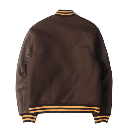 21AW ロゴ チェーン刺繍 ワッペン カウレザースリーブ メルトン スタジャン (SD Varsity Jacket)