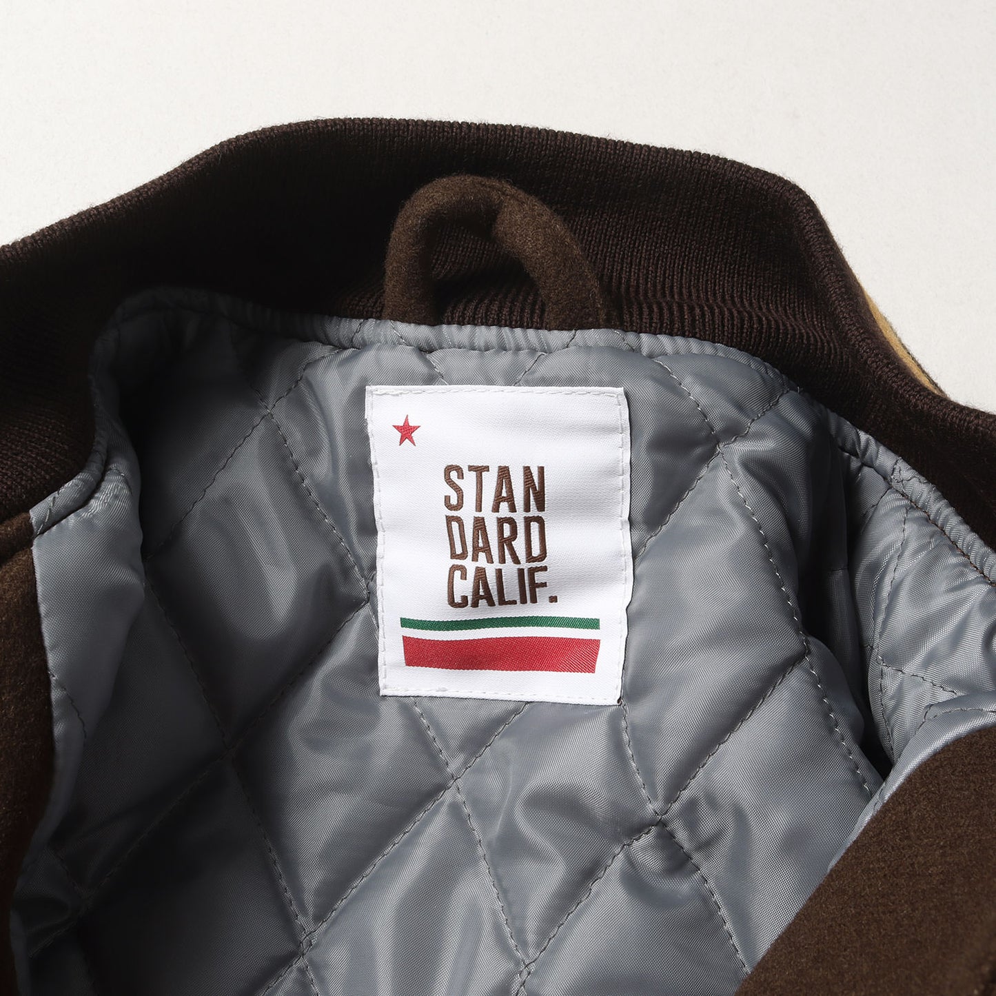 21AW ロゴ チェーン刺繍 ワッペン カウレザースリーブ メルトン スタジャン (SD Varsity Jacket)