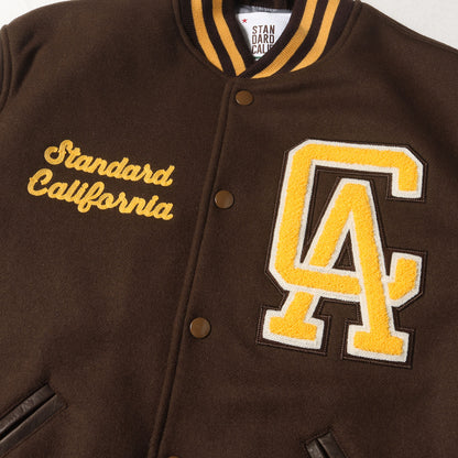 21AW ロゴ チェーン刺繍 ワッペン カウレザースリーブ メルトン スタジャン (SD Varsity Jacket)