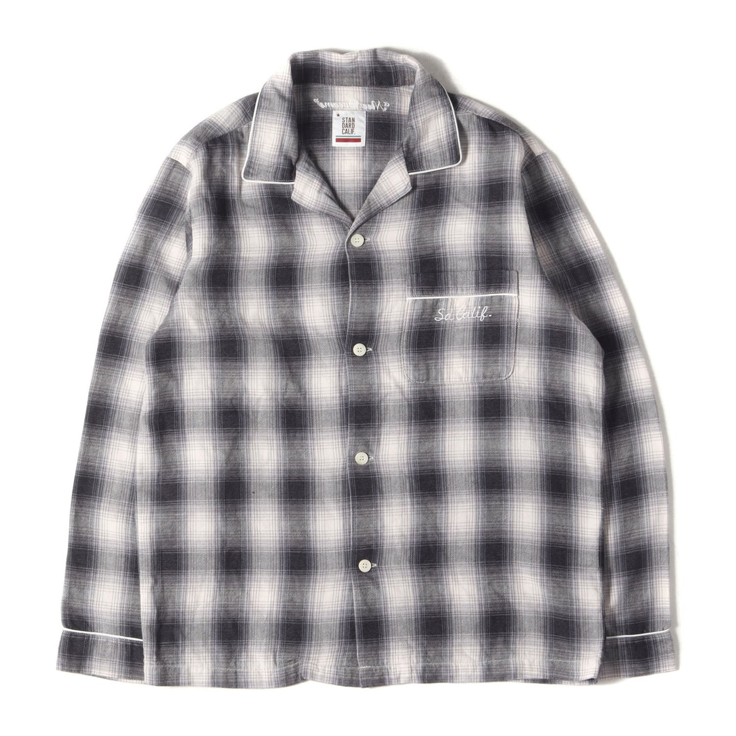 22SS オンブレチェック フランネル オープンカラー スリーピング シャツ (SD Set Up Flannel)