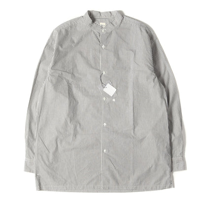24AW ストライプ バンドカラー ドレス シャツ (Organic Cotton Kapok Striped Band Collar Shirt 4020700086)
