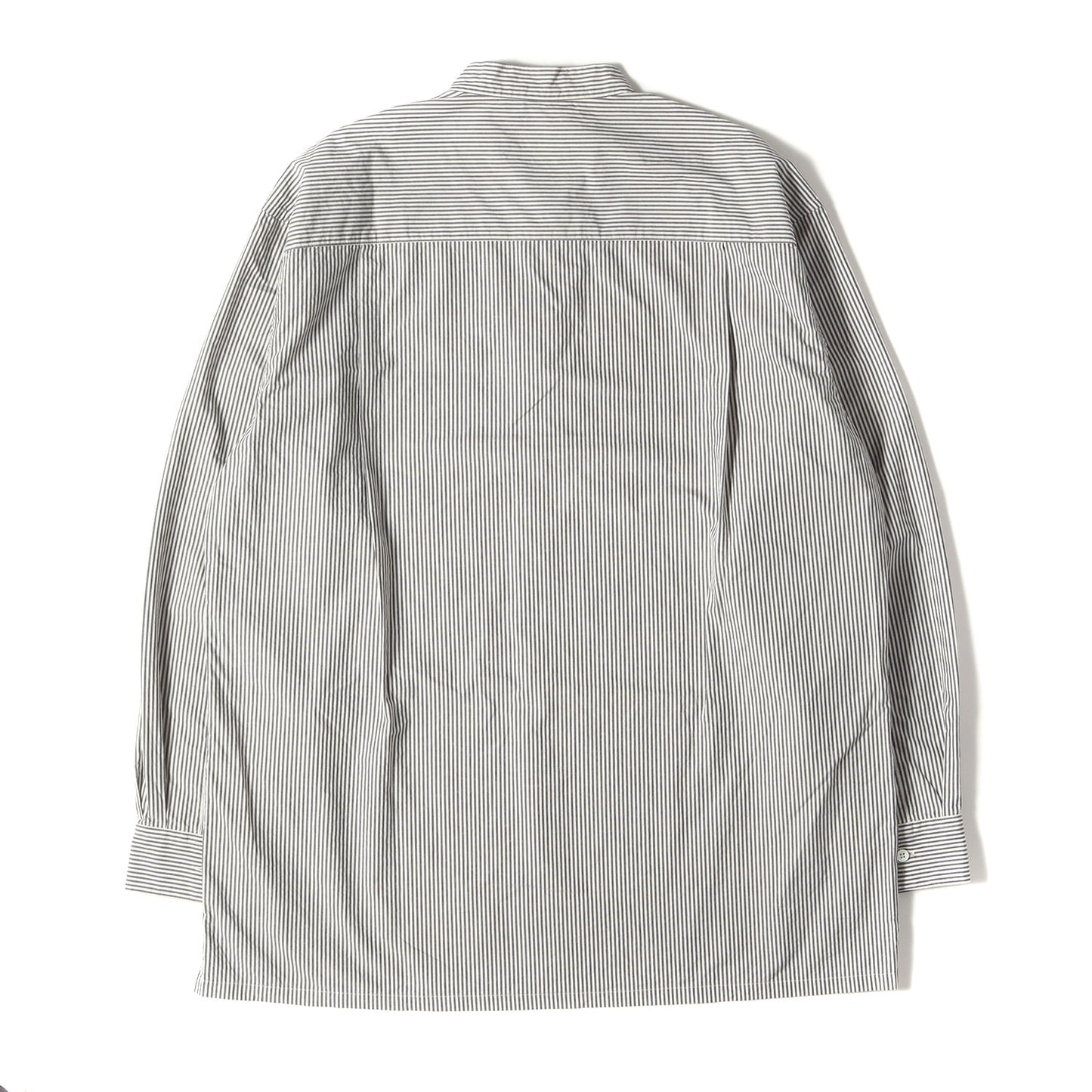 24AW ストライプ バンドカラー ドレス シャツ (Organic Cotton Kapok Striped Band Collar Shirt 4020700086)