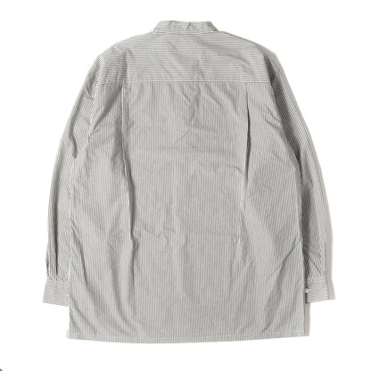 24AW ストライプ バンドカラー ドレス シャツ (Organic Cotton Kapok Striped Band Collar Shirt 4020700086)