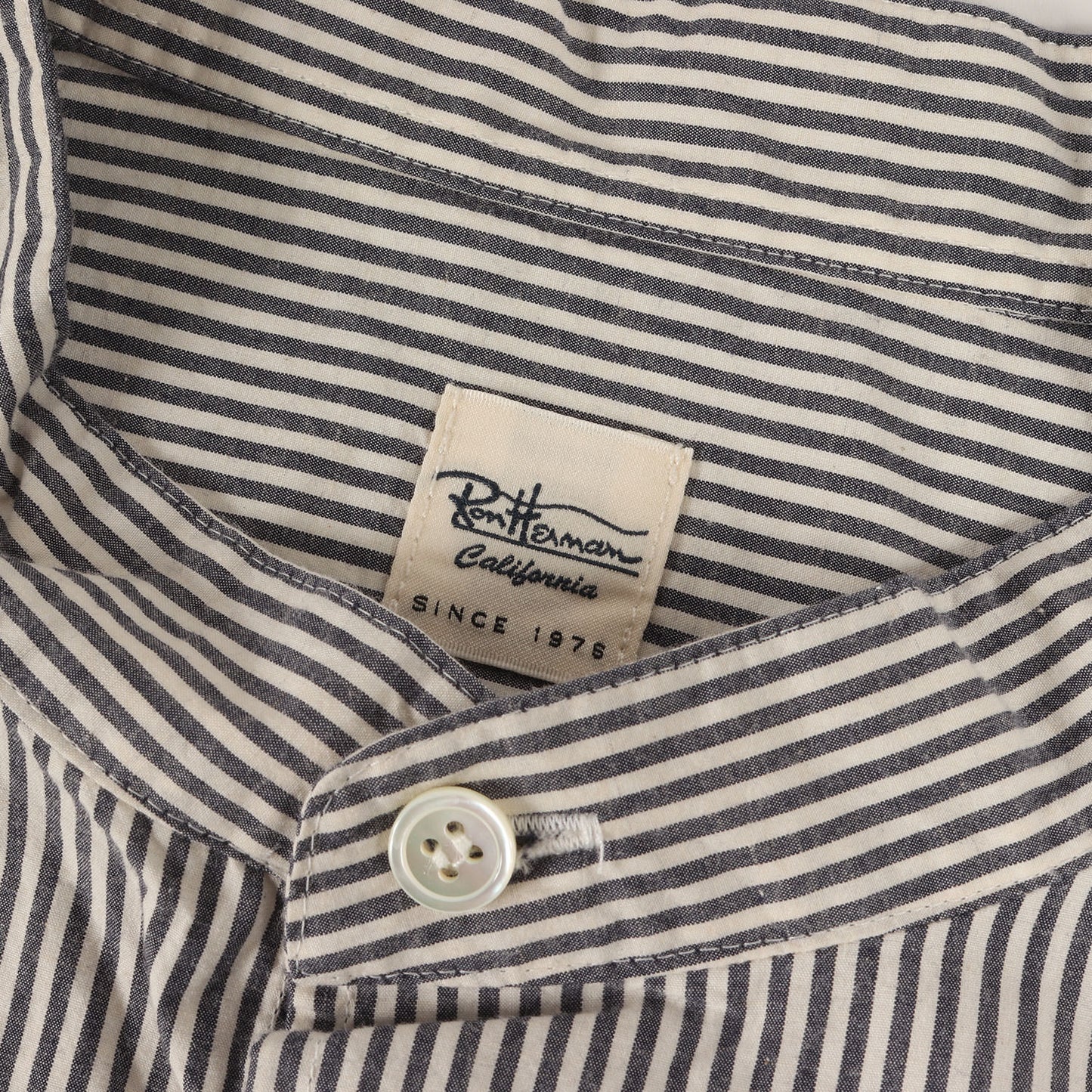 24AW ストライプ バンドカラー ドレス シャツ (Organic Cotton Kapok Striped Band Collar Shirt 4020700086)