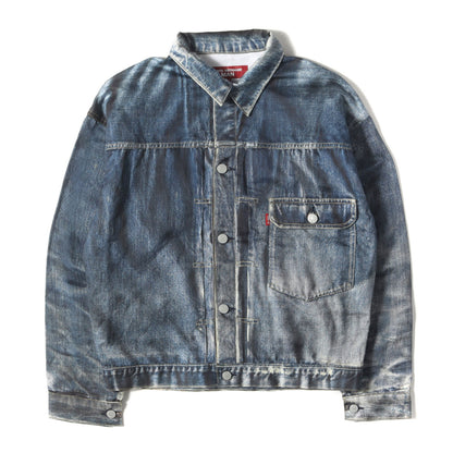 22SS × Levis × BerBerJin デニム 転写 プリント コットンリネン トラッカー ジャケット (WI-J907)