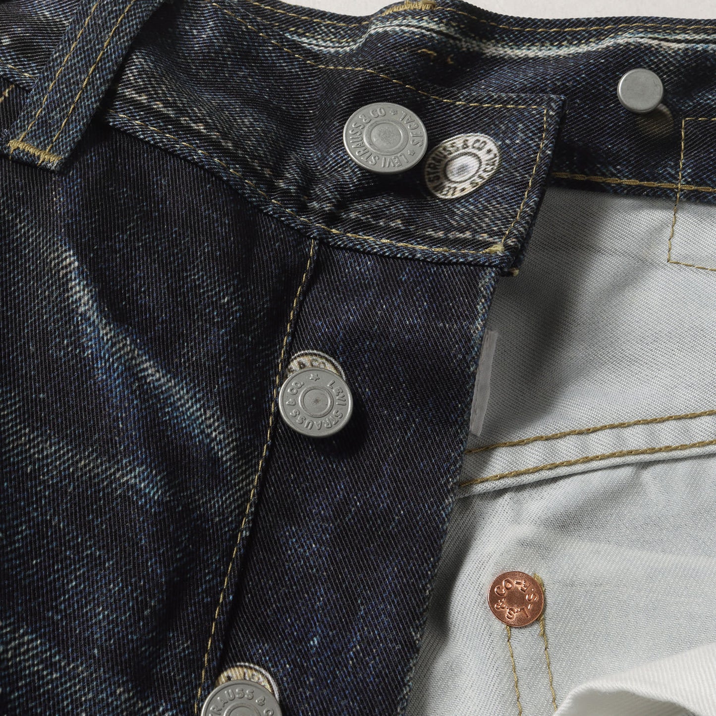 22SS × Levis × BerBerJin デニム 転写 プリント ナイロン パンツ (WI-P904)