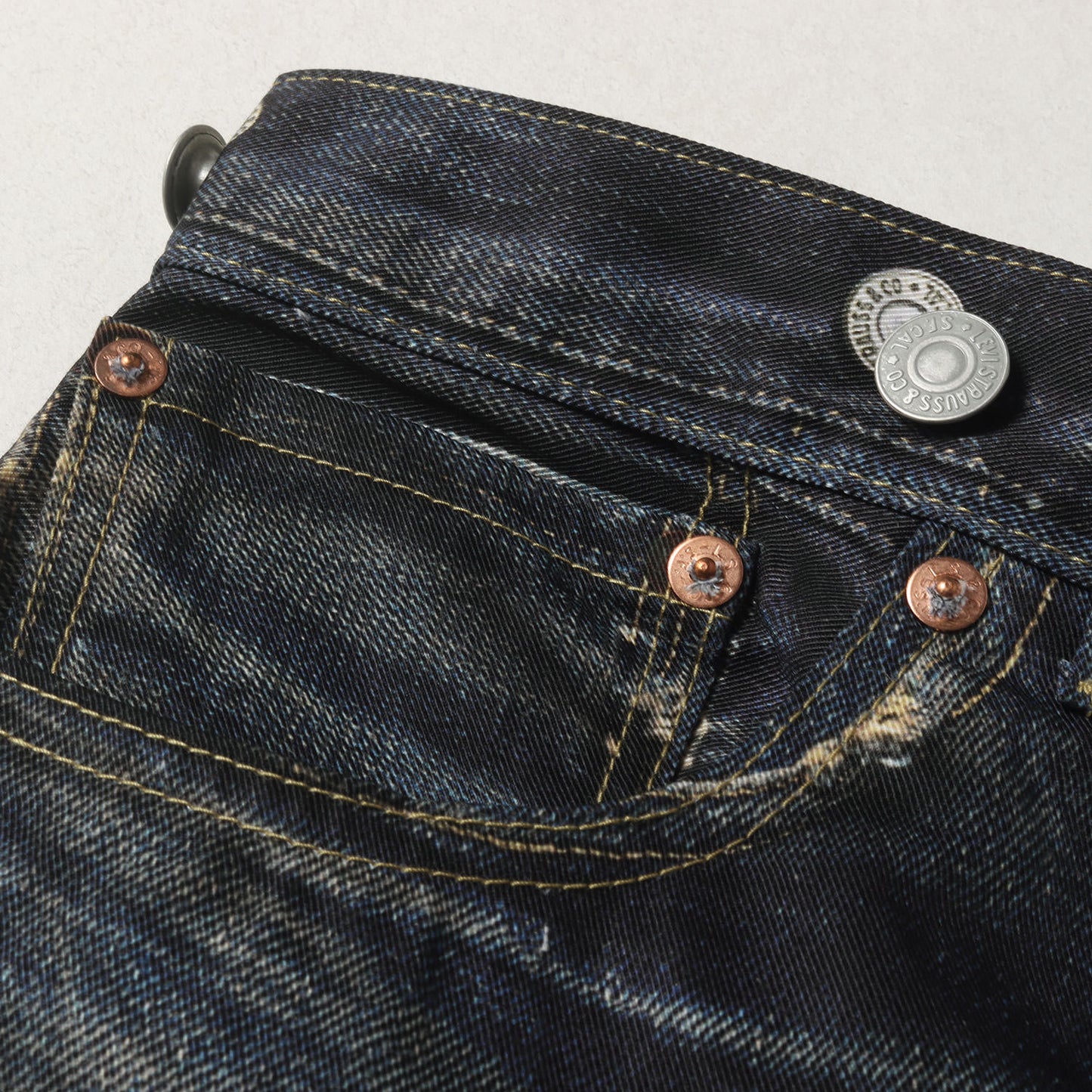22SS × Levis × BerBerJin デニム 転写 プリント ナイロン パンツ (WI-P904)
