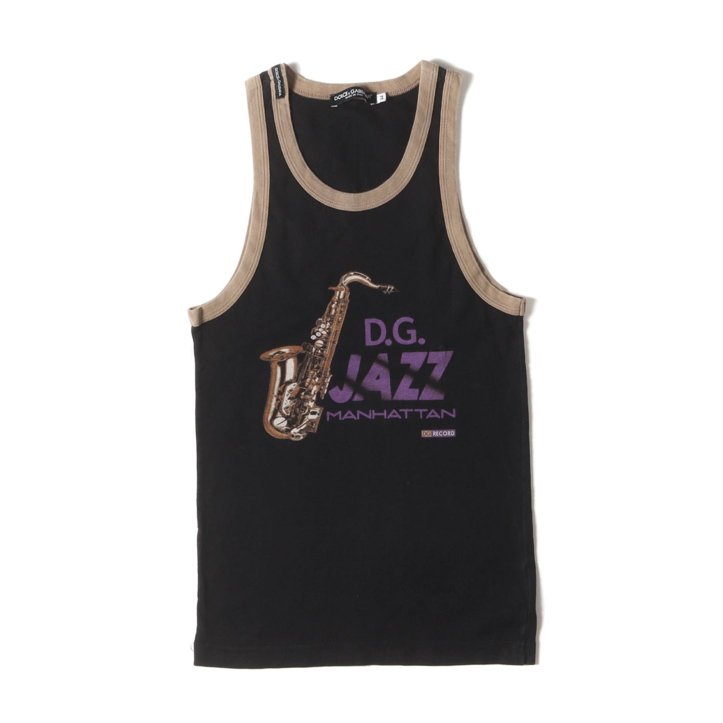 グラフィック ロゴ トリム リンガーネック タンクトップ