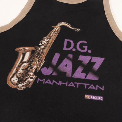 グラフィック ロゴ トリム リンガーネック タンクトップ