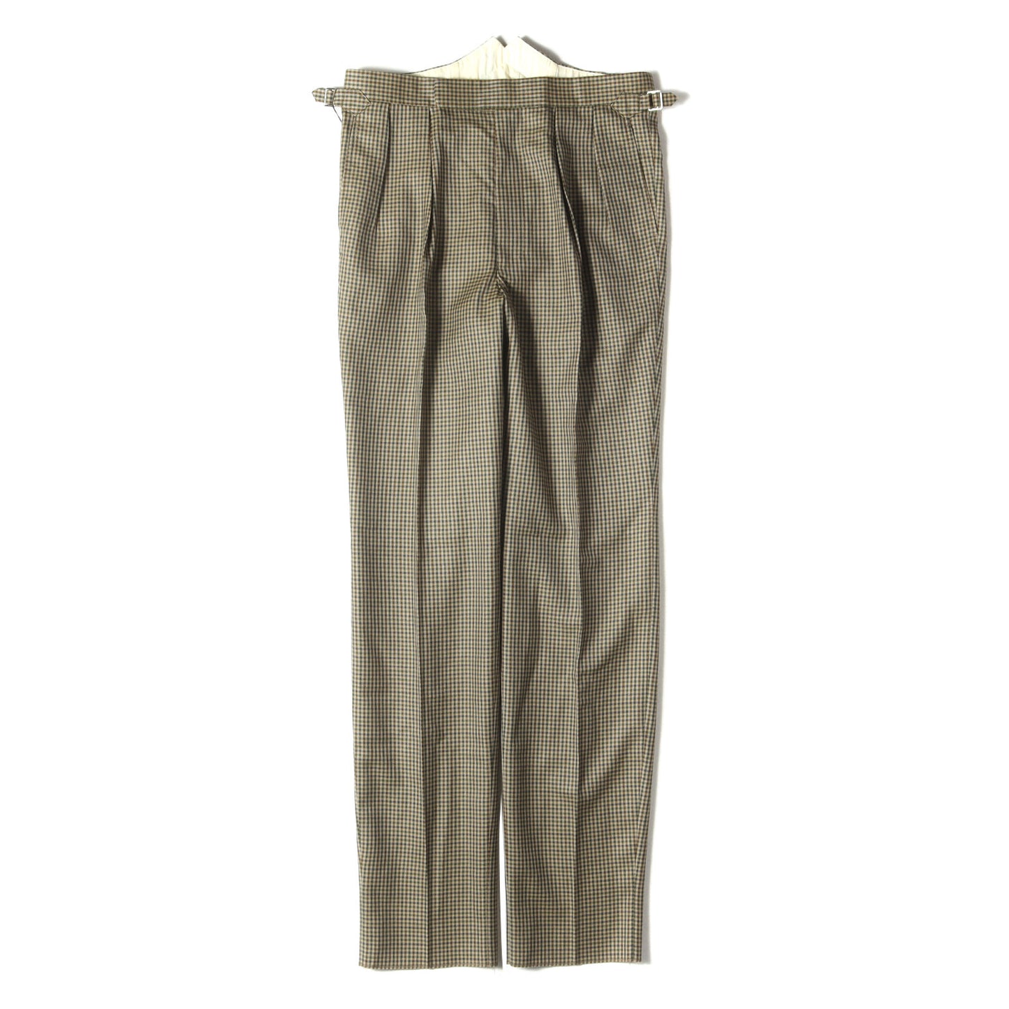 23AW ガンクラブチェック ツータック ウール テーパード スラックス パンツ (Moon WJ11260/3 SAVILE ROW 23AWP0921)