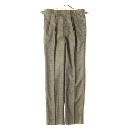 23AW ガンクラブチェック ツータック ウール テーパード スラックス パンツ (Moon WJ11260/3 SAVILE ROW 23AWP0921)