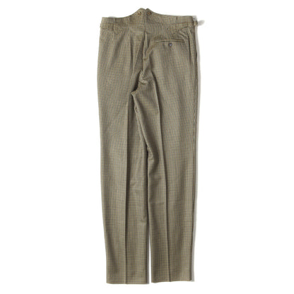 23AW ガンクラブチェック ツータック ウール テーパード スラックス パンツ (Moon WJ11260/3 SAVILE ROW 23AWP0921)