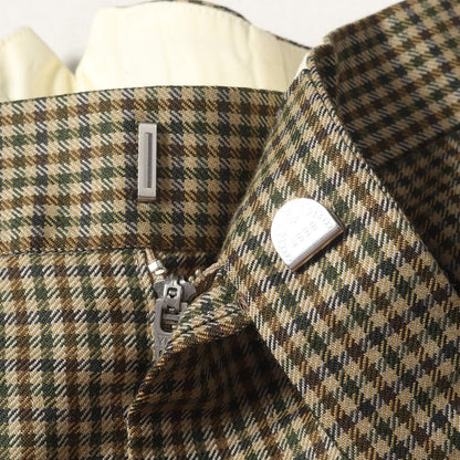 23AW ガンクラブチェック ツータック ウール テーパード スラックス パンツ (Moon WJ11260/3 SAVILE ROW 23AWP0921)