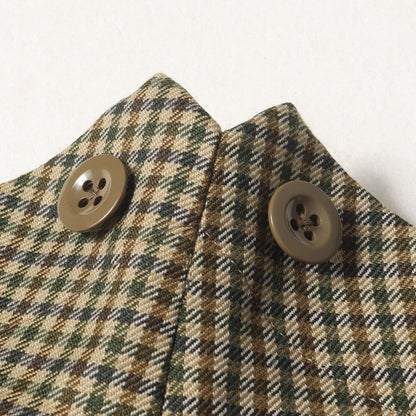 23AW ガンクラブチェック ツータック ウール テーパード スラックス パンツ (Moon WJ11260/3 SAVILE ROW 23AWP0921)