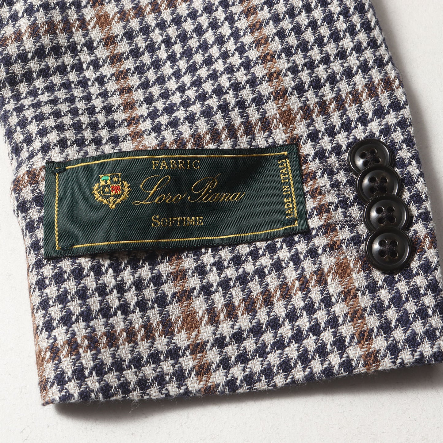 × LORO PIANA ガンクラブチェック シルク リネン混 ウール ツイード 段返り3B テーラード ジャケット (1271-14-0359)