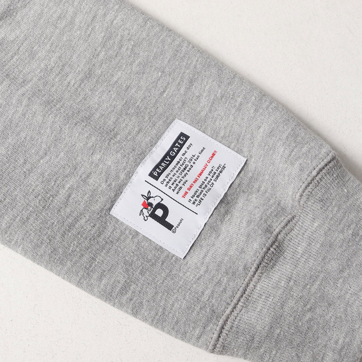 × PEANUTS&CO. SNOOPY ワッペン ロゴ 刺繍 スウェット (053-0262301) / 裏起毛