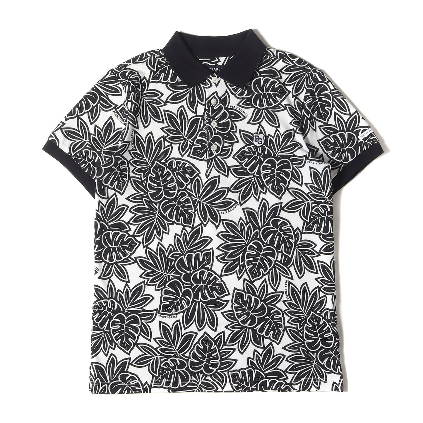 ボタニカル 総柄 プリント 鹿の子 ポロシャツ (053-0160538) / MADE IN JAPAN