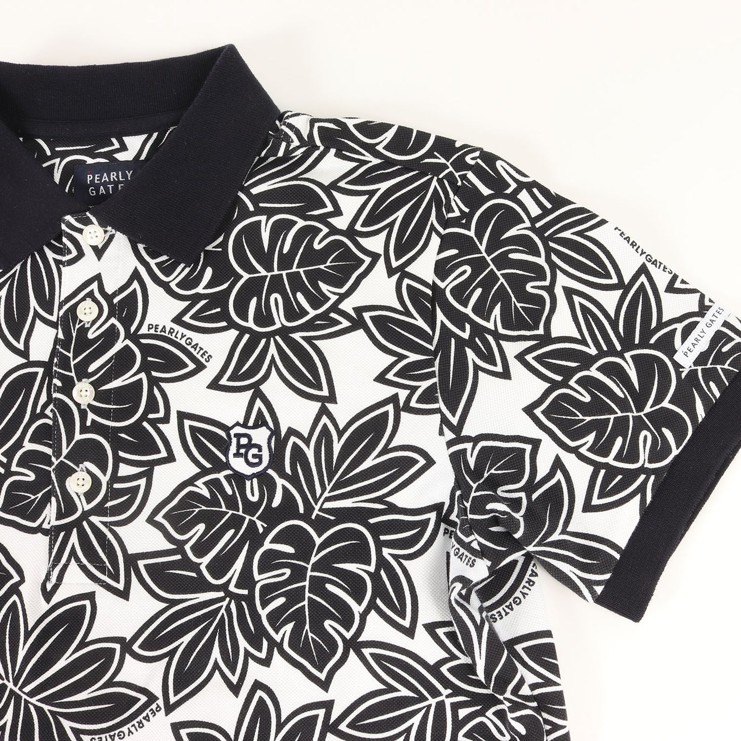 ボタニカル 総柄 プリント 鹿の子 ポロシャツ (053-0160538) / MADE IN JAPAN