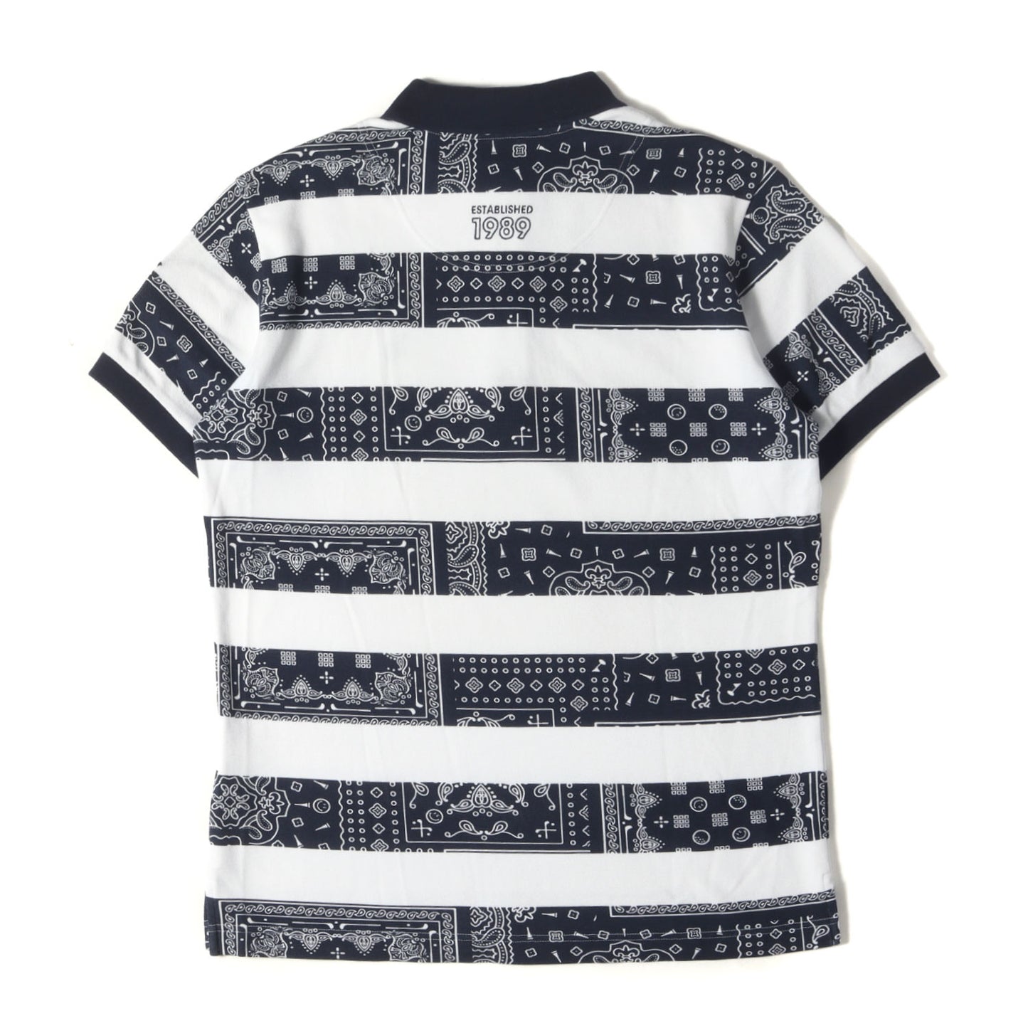 ペイズリー ボーダー プリント 鹿の子 ポロシャツ (053-0160303) / MADE IN JAPAN