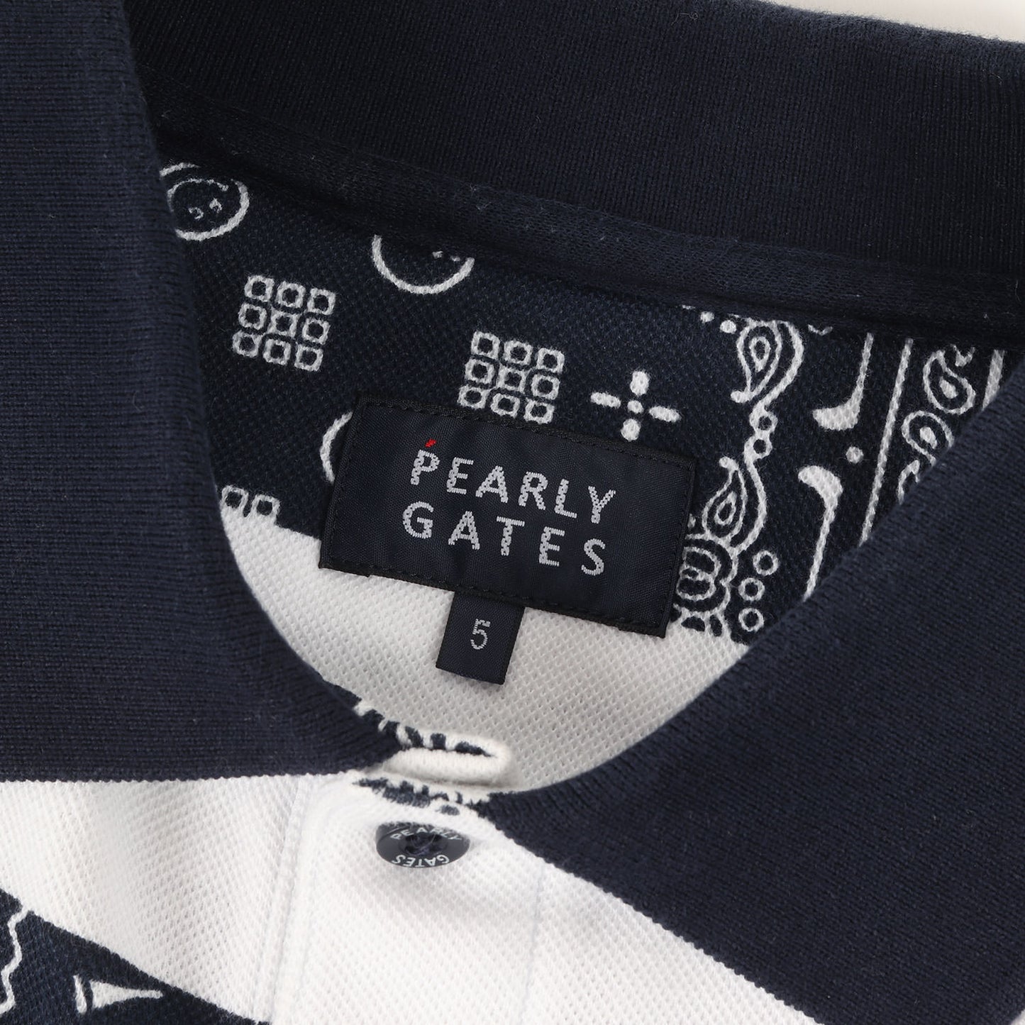 ペイズリー ボーダー プリント 鹿の子 ポロシャツ (053-0160303) / MADE IN JAPAN