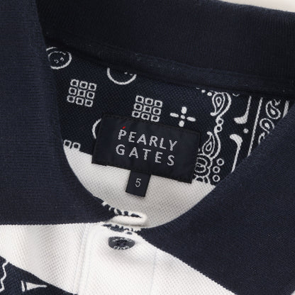 ペイズリー ボーダー プリント 鹿の子 ポロシャツ (053-0160303) / MADE IN JAPAN