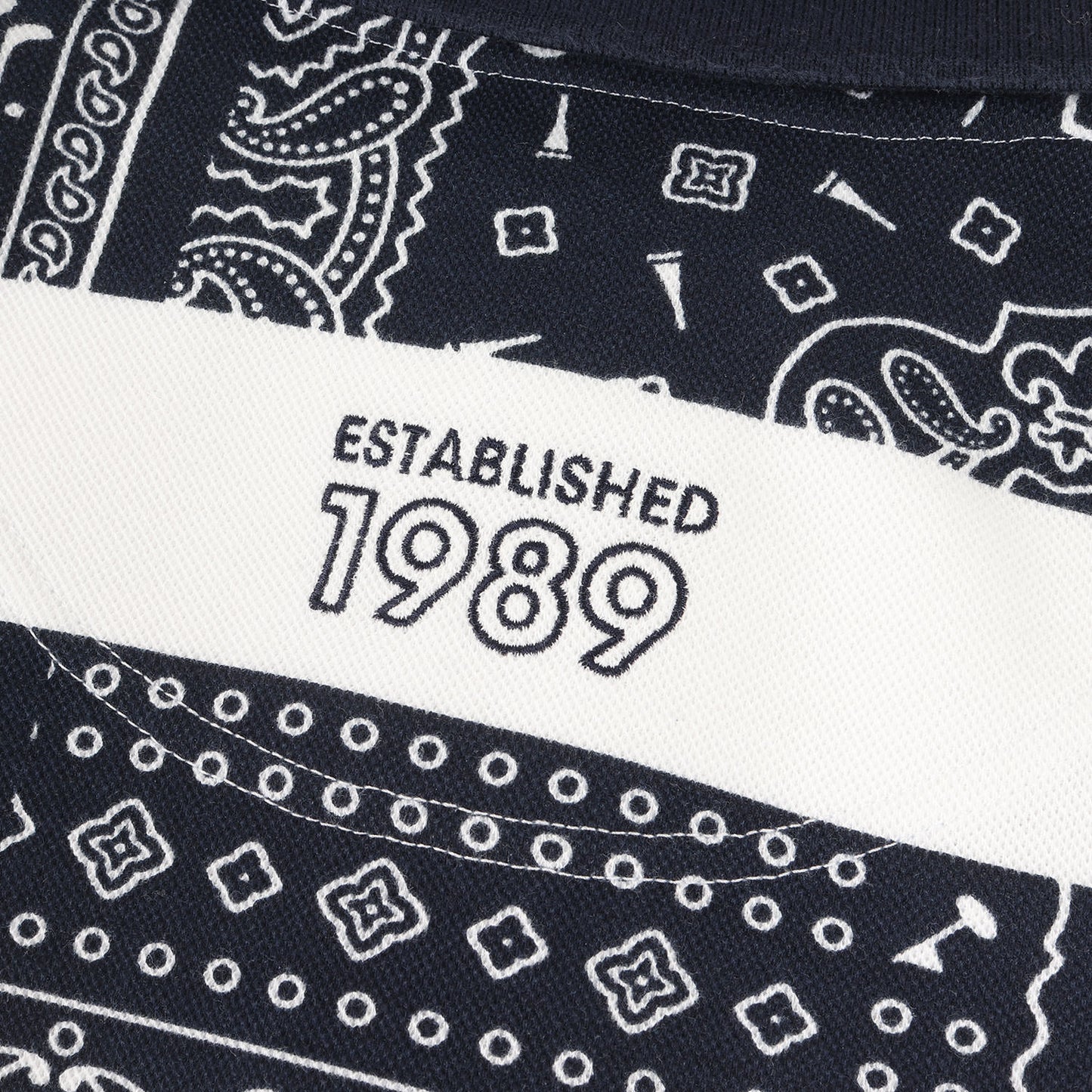 ペイズリー ボーダー プリント 鹿の子 ポロシャツ (053-0160303) / MADE IN JAPAN