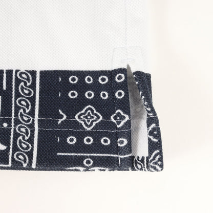 ペイズリー ボーダー プリント 鹿の子 ポロシャツ (053-0160303) / MADE IN JAPAN