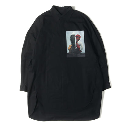 23AW フラワーコラージュ シャツ コート (WVN C-OFF BG PRNT SHIRT 23AW-SH01) / 勅使河原 蒼風 土門 拳