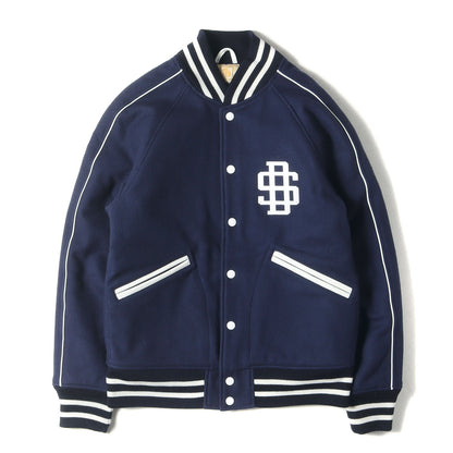 ワッペン刺繍 メルトン スタジャン (VARSITY JACKET)